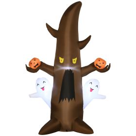 Inflatable Halloween Ghost Tree Smiling Ghost Pumpkins 5ft LED Outdoor Decor Lawn Garden Party