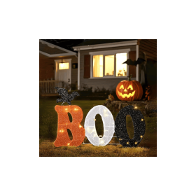 Christmas Decorations Illuminated Sign 'Boo' Perfect for Christmas Decorations, Suitable for Indoor and Outdoor use on porches, Gardens, and lawn