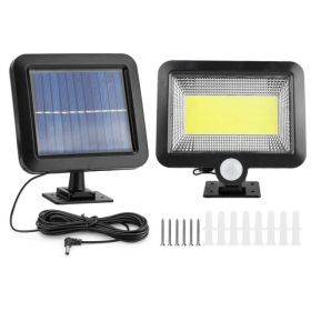 Solar Powered Wall Light Outdoor LED Beads Motion Sensor Lamp (Option: black)