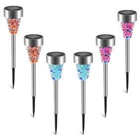 6 Pack Mosaic Solar Garden and Pathway Lights IP44 Waterproof For Yard Driveway Walkway (Option: 6Pcs)