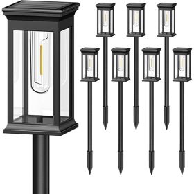 6Pack Solar Powered Stake Light Outdoor Decorative Landscape Lamps IP65 Waterproof Auto On Off Outdoor Light For Pathway Garden Yard Patio (Option: 6Pcs)