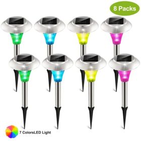 8Pack Solar Garden Lights Outdoor Waterproof, IP44 Solar Pathway Lights Color Changing Landscape Lamps (Option: 8pcs)