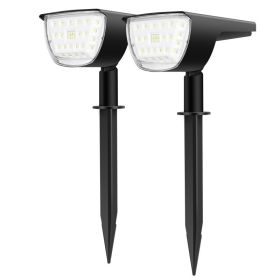 2Pack - 32 LEDs Solar Landscape Spotlights IP65 Waterproof With 3 Modes For Yard, Garden, Driveway Porch, Walkway, Pool, and Patio (Option: 2PCS)