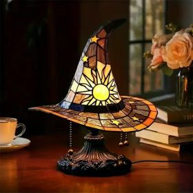 Halloween Outdoor DecorationsStained Resin Glowing Gothic Retro Resin Lamp For Bedroom Party With Mystical Charm (Color: Orange)