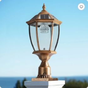 Golden Solar Powered LED Outdoor Lantern, Vintage Garden Light With Elegant Glass Design For Pathways, Yards, And Patios 1 Lamp (Option: Bronze)