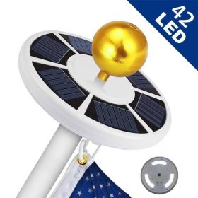 42 LED Solar Flag Pole Light for Flag it's Adjustable, great for Outdoors, Camping, House Flag Pole Light. (Option: White)
